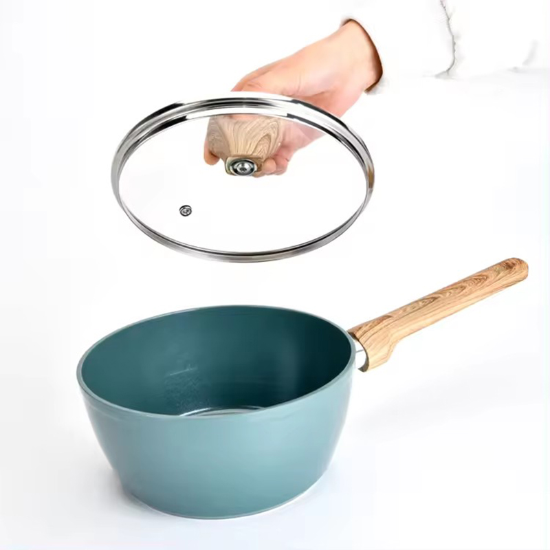 Green Color Printing Aluminum Non-stick Cookware Sets