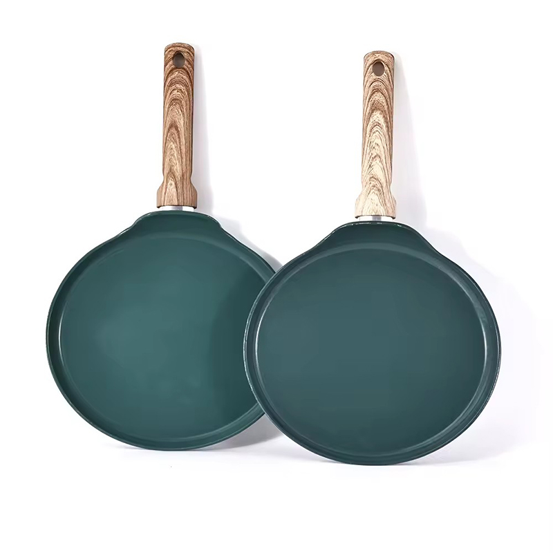 Green Color Printing Aluminum Non-stick Cookware Sets