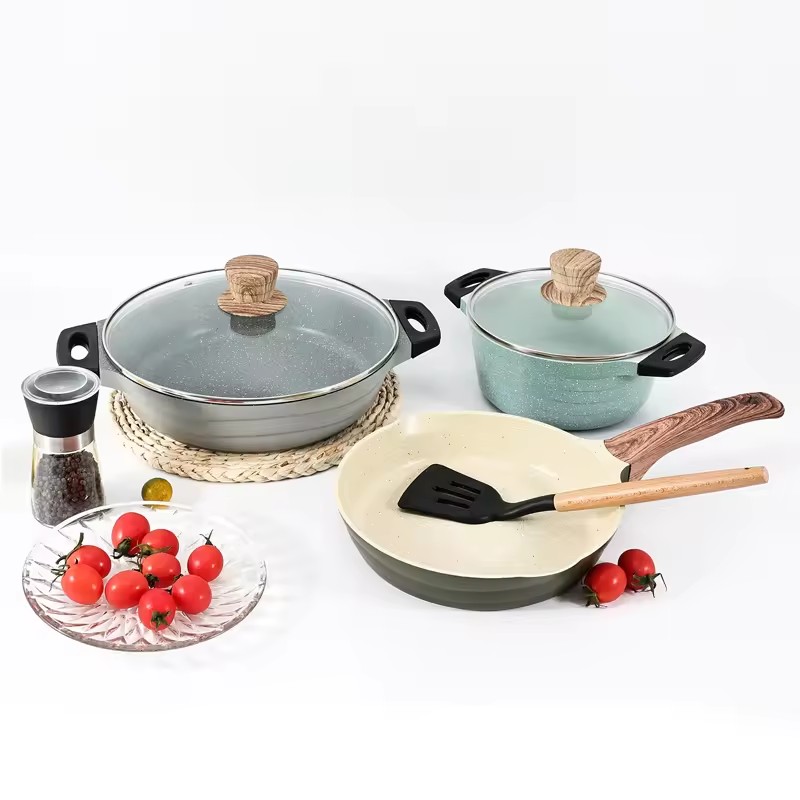 Die-cast Aluminum Non-stick Cookware Set with Lids